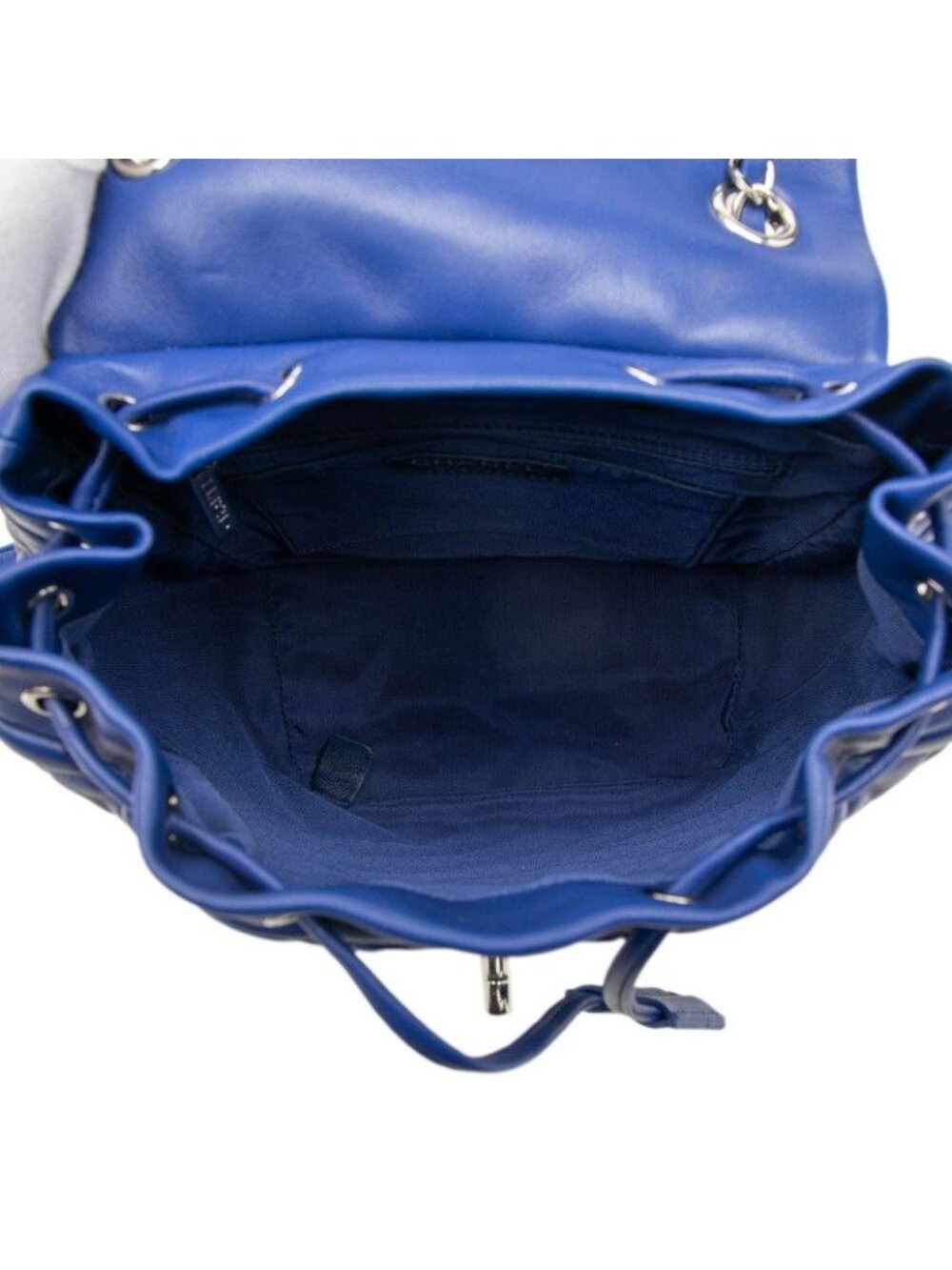 Chanel Quilted CC Logo Backpack Blue Lambskin - Picture 4 of 7